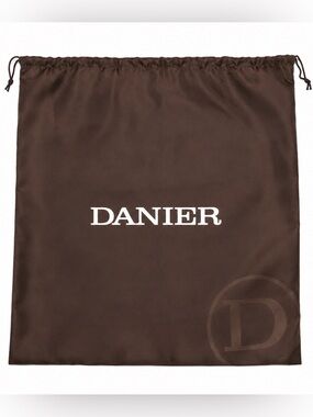 DANIER Brown Satin Drawstring Dust Bag Purse Cover Large